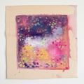 Dusk Petals abstract artwork shown against a white wall, presentation mockup